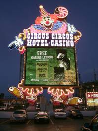 A view of the Circus Circus hotel-casino sign on the Las Vegas Strip, Dec. 26, 2007.
